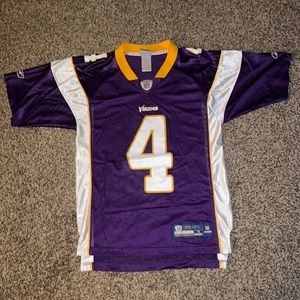 Reebok on Field NFL Minnesota Vikings Jersey 4 Brett Favre In Purple SMALL S